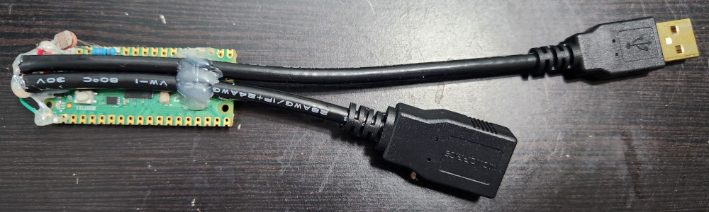 Back of Raspberry Pi Pico with USB and LDR connected